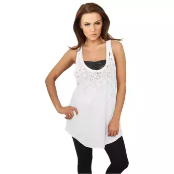 Футболка Urban Classics Long Leo Print Loose, белый