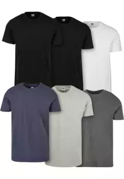 Футболка URBAN CLASSICS "Мужская базовая футболка Urban Classics, 6 шт.", цвет Blk/Blk/Wht/Nvy/Hthrgry/Chrcl