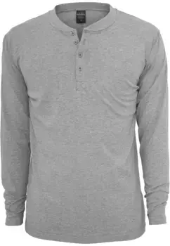 Футболка URBAN CLASSICS "Мужская базовая футболка Urban Classics Henley L/S", серый