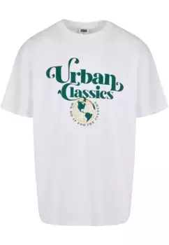Футболка URBAN CLASSICS "Мужская футболка Urban Classics с логотипом в виде глобуса из органического материала", белый