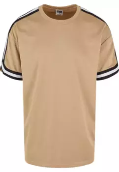Футболка URBAN CLASSICS "Мужская футболка в полоску Urban Classics в сетку большого размера", бежевый