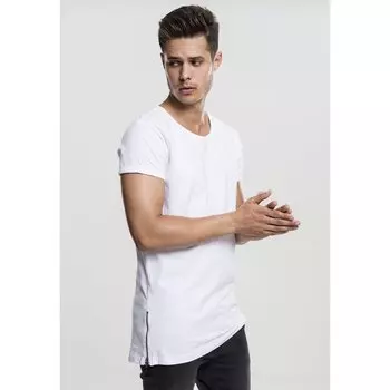 Футболка Urban Classics T-Shirt Long Shaped Zip, белый