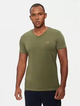 Футболка узкого кроя Aeronautica Militare, зеленый