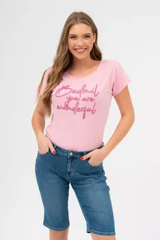 Футболка узкого кроя Budmil, розовый