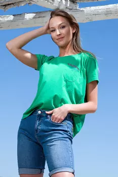 Футболка узкого кроя Budmil, зеленый