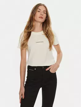 Футболка узкого кроя Calvin Klein Jeans, экрю