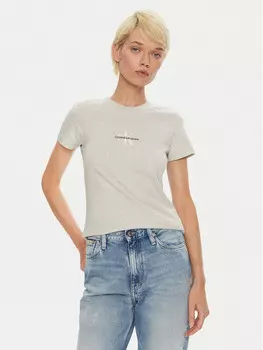 Футболка узкого кроя Calvin Klein Jeans, экрю