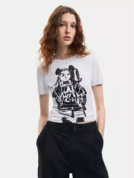 Футболка узкого кроя Desigual, белый