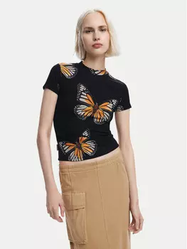 Футболка узкого кроя Desigual, черный