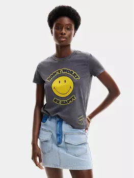 Футболка узкого кроя Desigual, серый