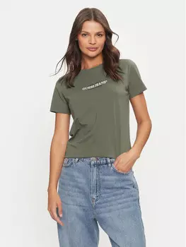 Футболка узкого кроя Guess Jeans, хаки