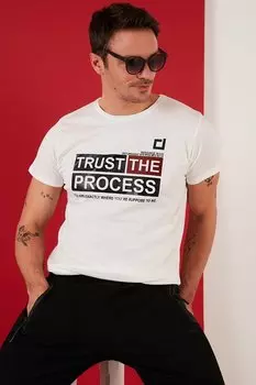 Футболка узкого кроя из 100% хлопка с круглым вырезом с принтом 541PROCESS Buratti