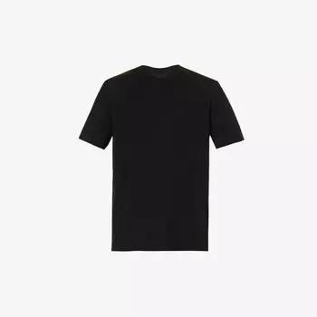 Футболка узкого кроя из хлопкового джерси с фирменным принтом Givenchy, черный