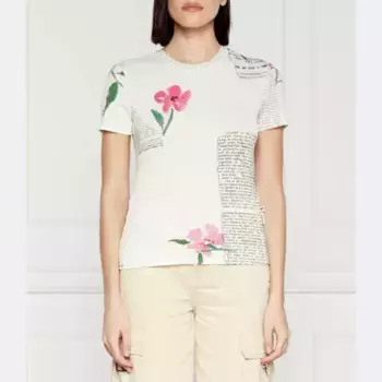 Футболка узкого кроя Mirna Desigual, экрю