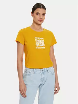 Футболка узкого кроя Mustang, желтый