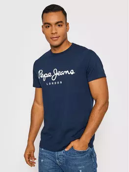 Футболка узкого кроя Pepe Jeans, синий