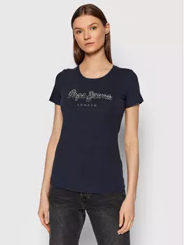 Футболка узкого кроя Pepe Jeans, синий