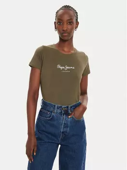 Футболка узкого кроя Pepe Jeans, зеленый