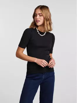 Футболка узкого кроя Pieces, черный