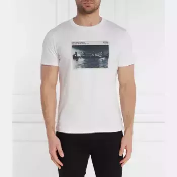 Футболка узкого кроя с изображением неба Pepe Jeans London, белый