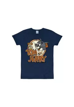 Футболка узкого кроя с логотипом Tom & Jerry LOGOSHIRT, темно-синий
