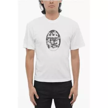 Футболка узкого кроя с принтом ROCK BAND ZODIAC LEON и круглым вырезом Neil Barrett, Bicolor