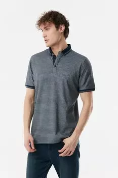 Футболка узкого кроя с воротником-поло Fullamoda, темно-синий