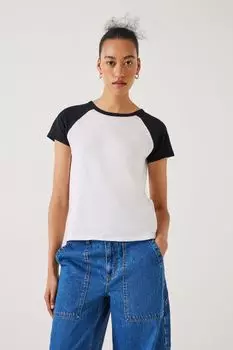 Футболка узкого кроя Tammy с контрастным регланом Hush, белый