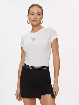 Футболка узкого кроя Tommy Jeans, белый