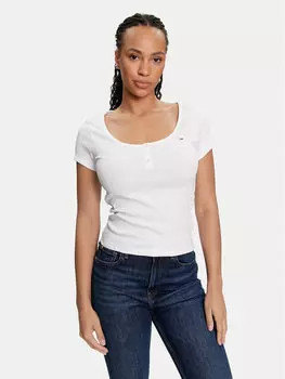 Футболка узкого кроя Tommy Jeans, белый