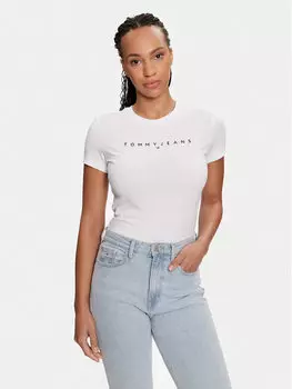 Футболка узкого кроя Tommy Jeans, белый