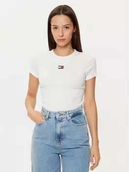 Футболка узкого кроя Tommy Jeans, белый