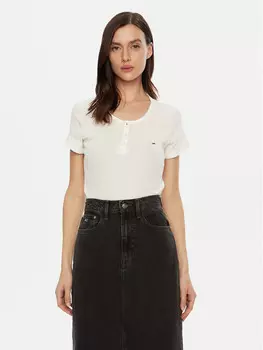 Футболка узкого кроя Tommy Jeans, белый
