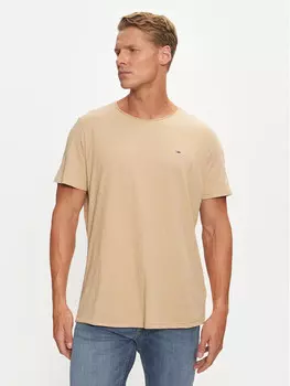 Футболка узкого кроя Tommy Jeans, бежевый