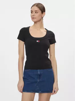 Футболка узкого кроя Tommy Jeans, черный