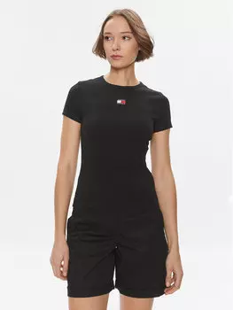 Футболка узкого кроя Tommy Jeans, черный