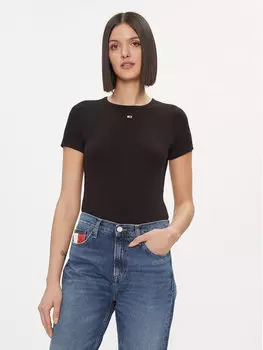 Футболка узкого кроя Tommy Jeans, черный