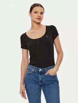 Футболка узкого кроя Tommy Jeans, черный