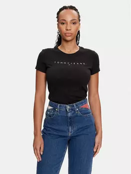 Футболка узкого кроя Tommy Jeans, черный