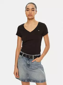 Футболка узкого кроя Tommy Jeans, черный