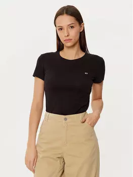 Футболка узкого кроя Tommy Jeans, черный