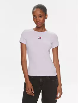Футболка узкого кроя Tommy Jeans, фиолетовый