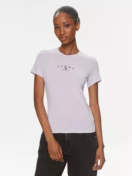 Футболка узкого кроя Tommy Jeans, фиолетовый