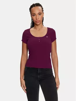 Футболка узкого кроя Tommy Jeans, фиолетовый