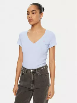 Футболка узкого кроя Tommy Jeans, голубой