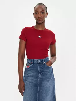 Футболка узкого кроя Tommy Jeans, красный
