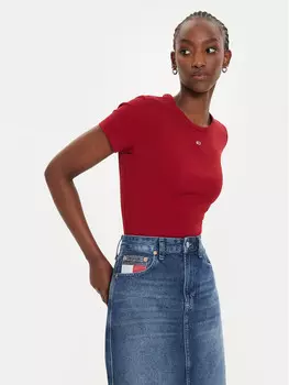 Футболка узкого кроя Tommy Jeans, красный