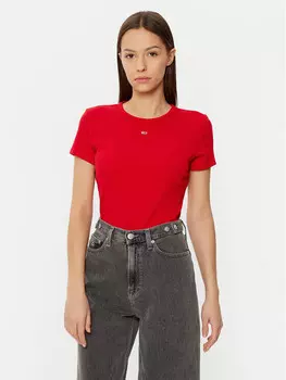 Футболка узкого кроя Tommy Jeans, красный