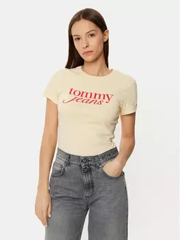 Футболка узкого кроя Tommy Jeans, желтый