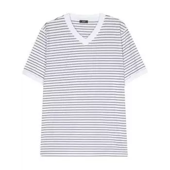 Футболка v-neck striped t-shirt Peserico, белый